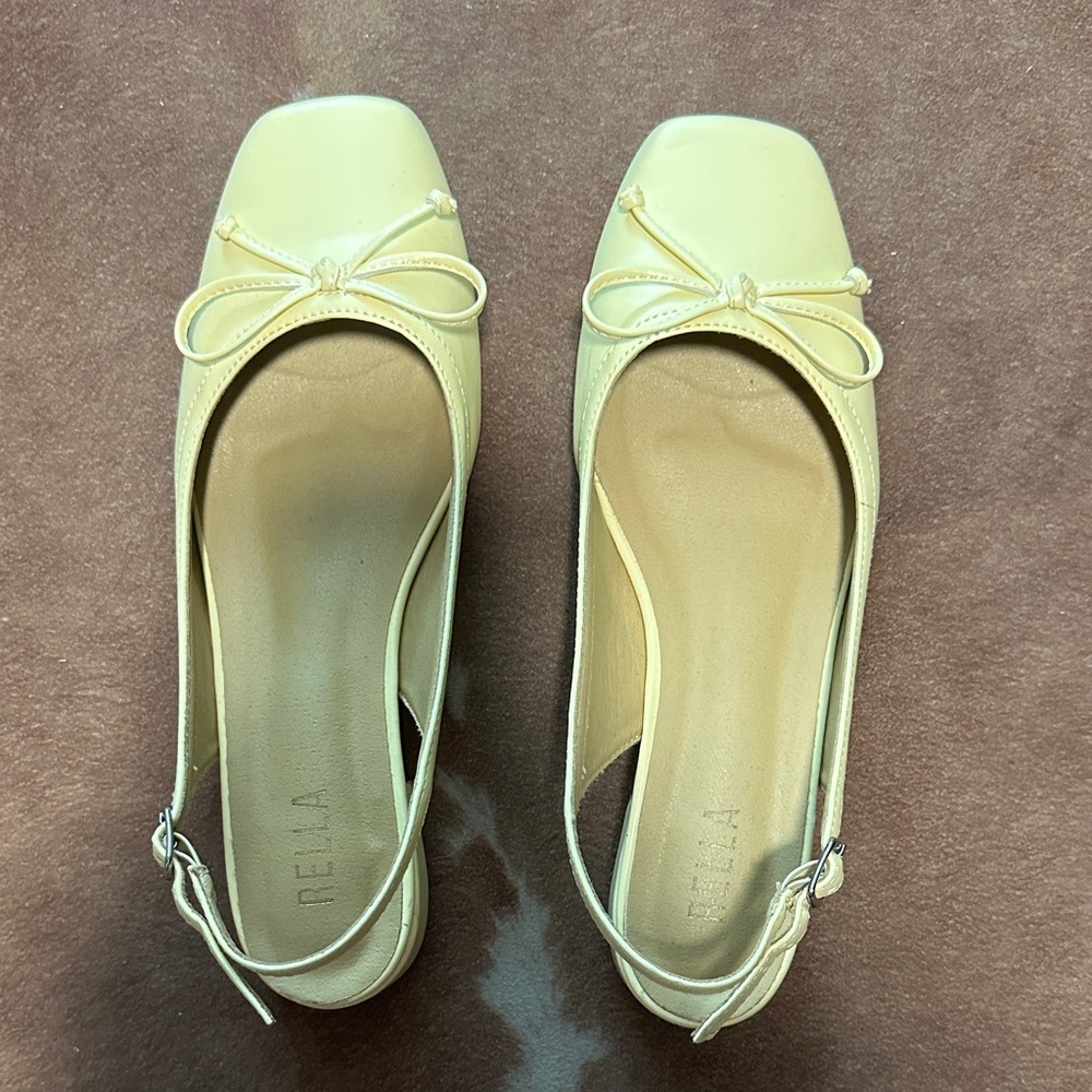 Yellow Bow Slingback Mules - Picture 2 of 6